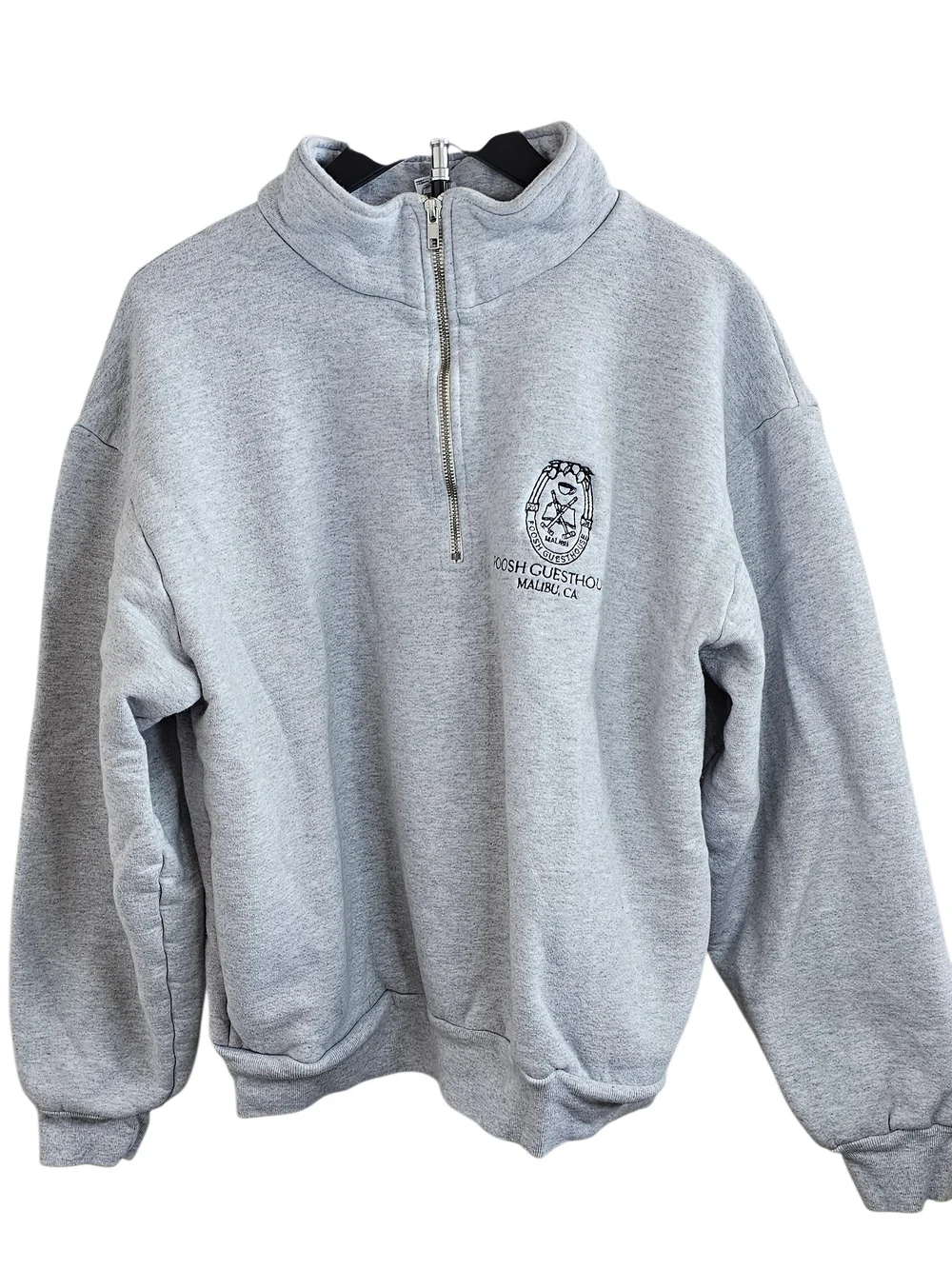 Poosh X LA Apparel Gray Half Zip Sweatshirt - Large